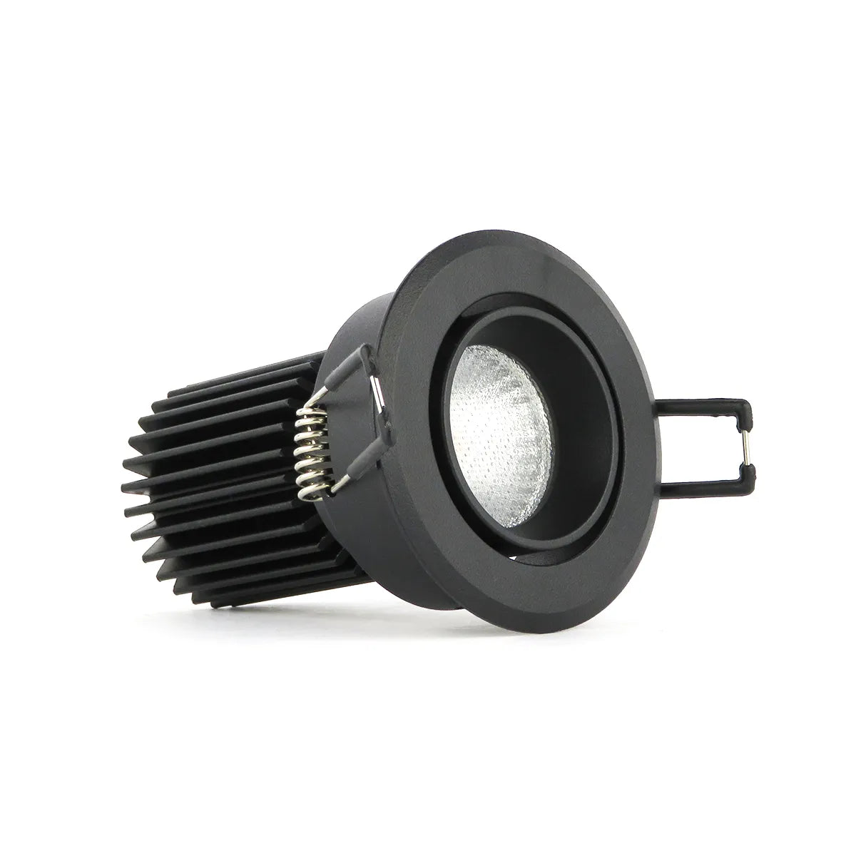 Black LED Downlight 5W 3000K warm white ⌀70mm adjustable