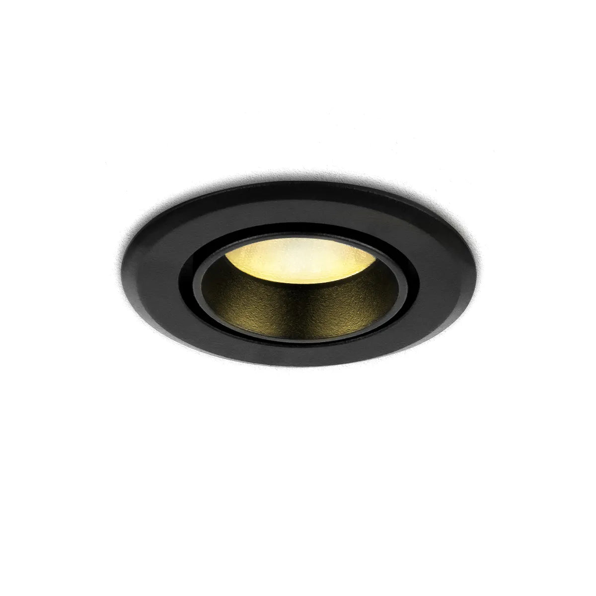 Black LED Downlight 5W 3000K warm white ⌀70mm adjustable