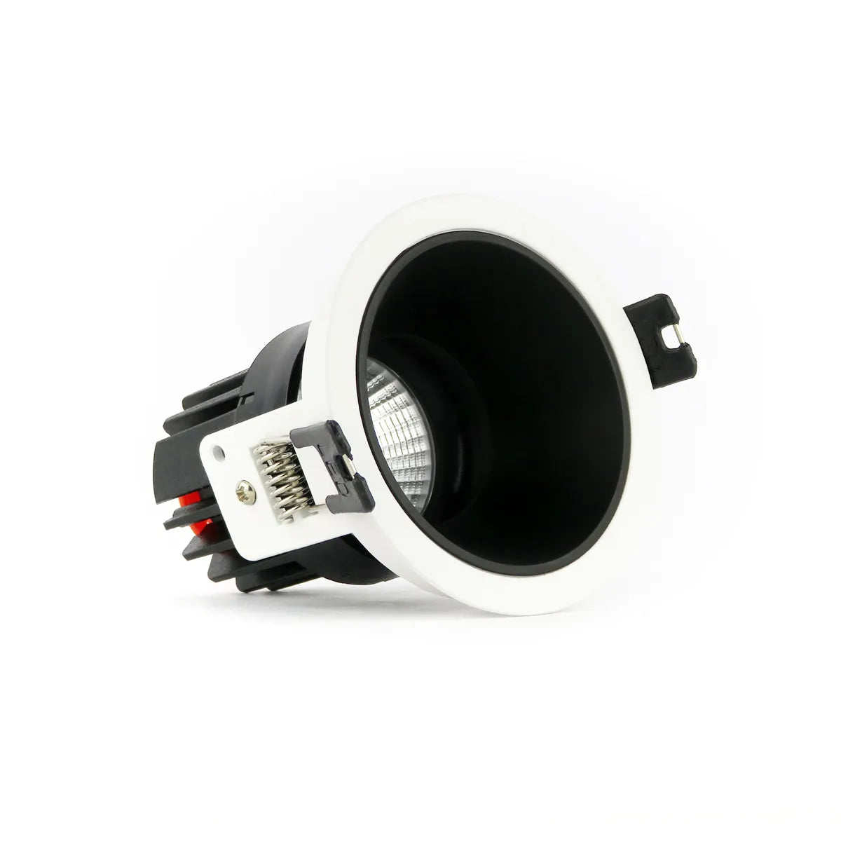 LED Inbouwspot 5W 3000K warm wit ⌀83mm kantelbaar Zwart met witte rand