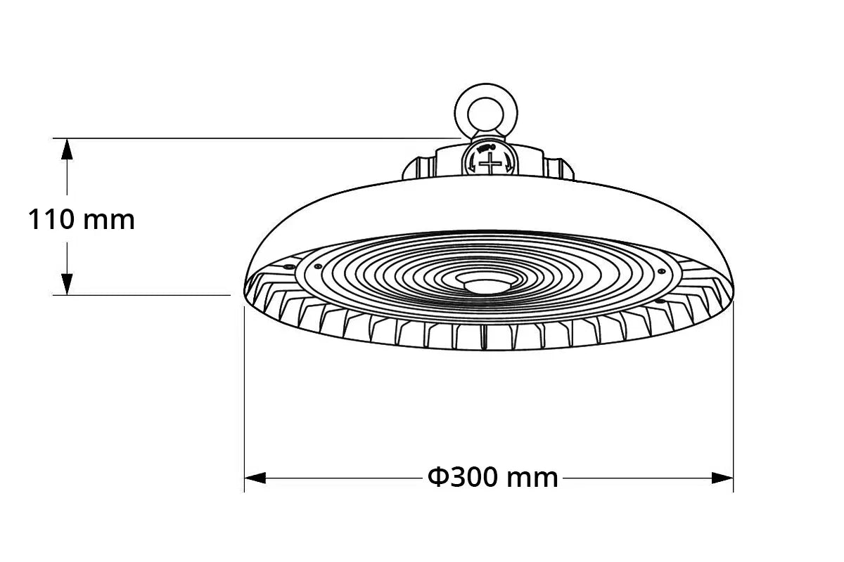 LED UFO Highbay 150W 200lm/W IP65 Dimbaar, productfoto 5