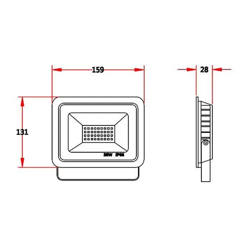 LED Breedstraler 30W IP66 Waterdicht
