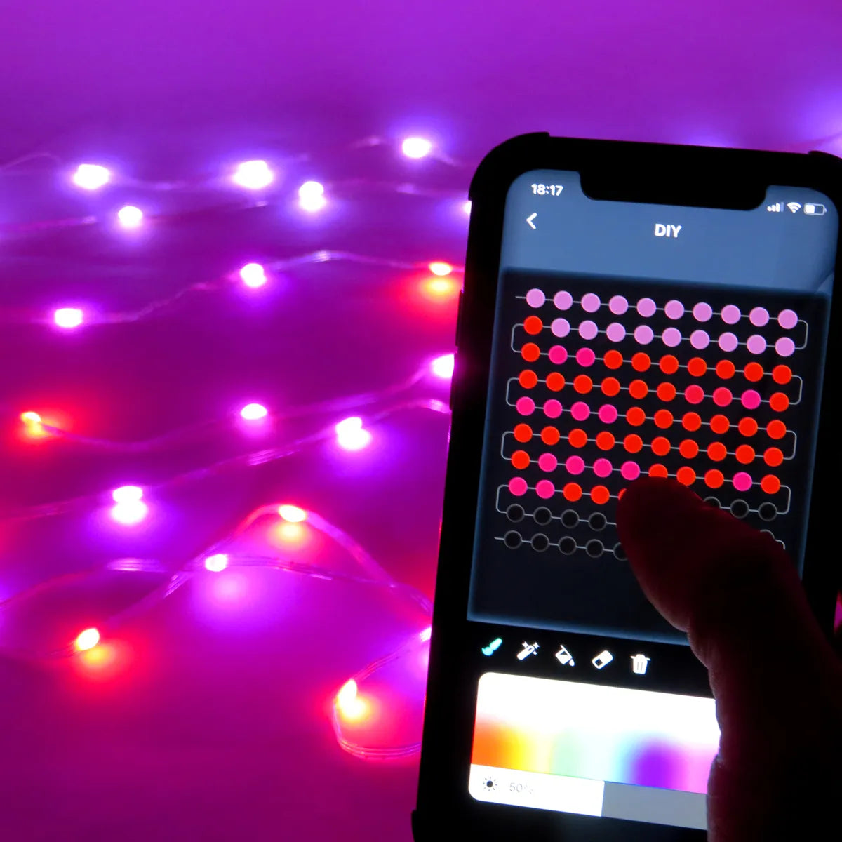 Slimme LED Kerstverlichting Lichtsnoer RGB 10 meter App bediening 5 watt