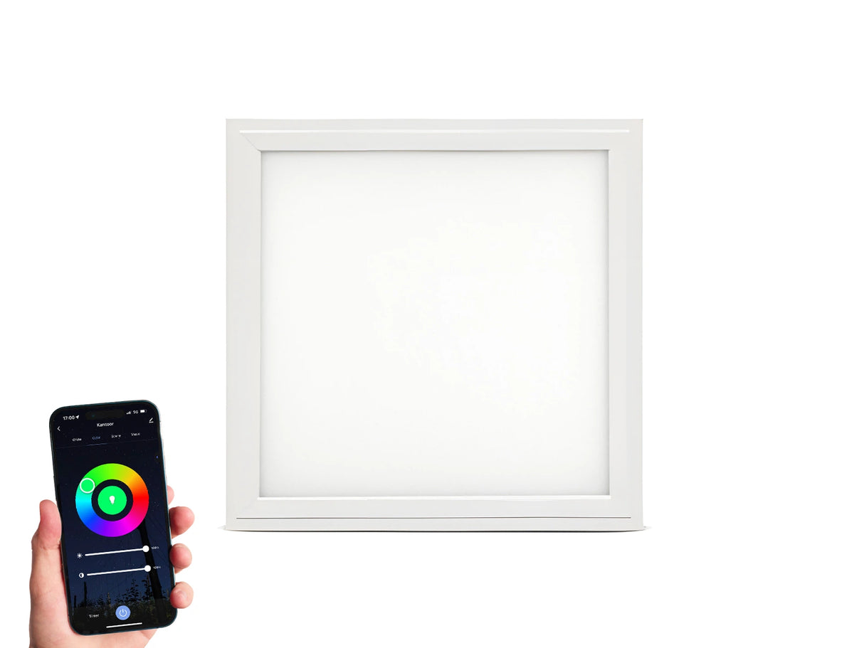 Slim LED Paneel 30x30cm 18W - Instelbare lichtkleur CCT + Kleur (RGB)