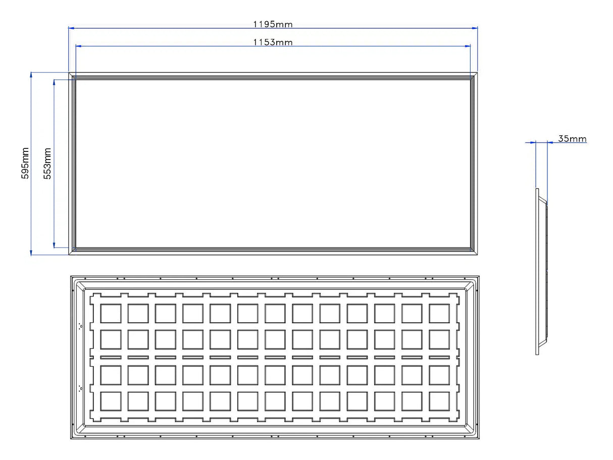 Set of 6 pieces | LED Panel 60x120cm 60W 110lm/W - Flicker-free