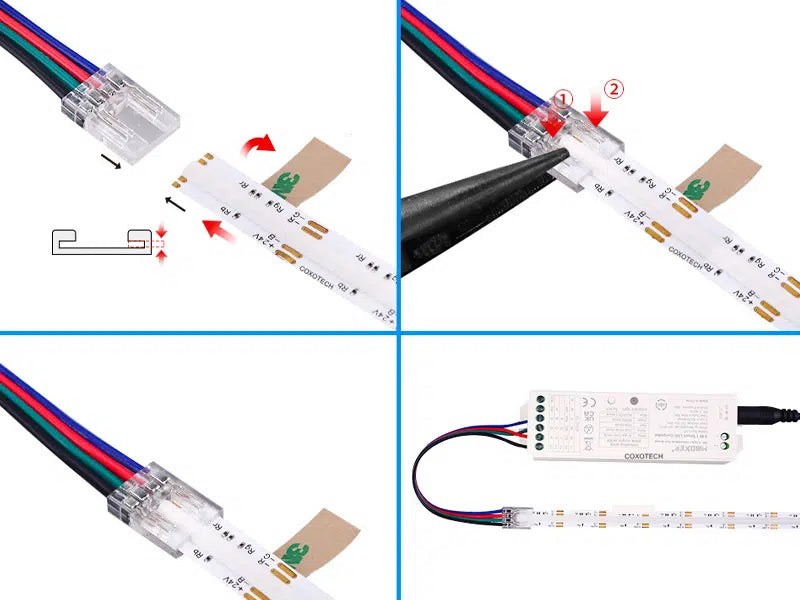 LED Strip COB RGB Connector with Cable | 10mm
