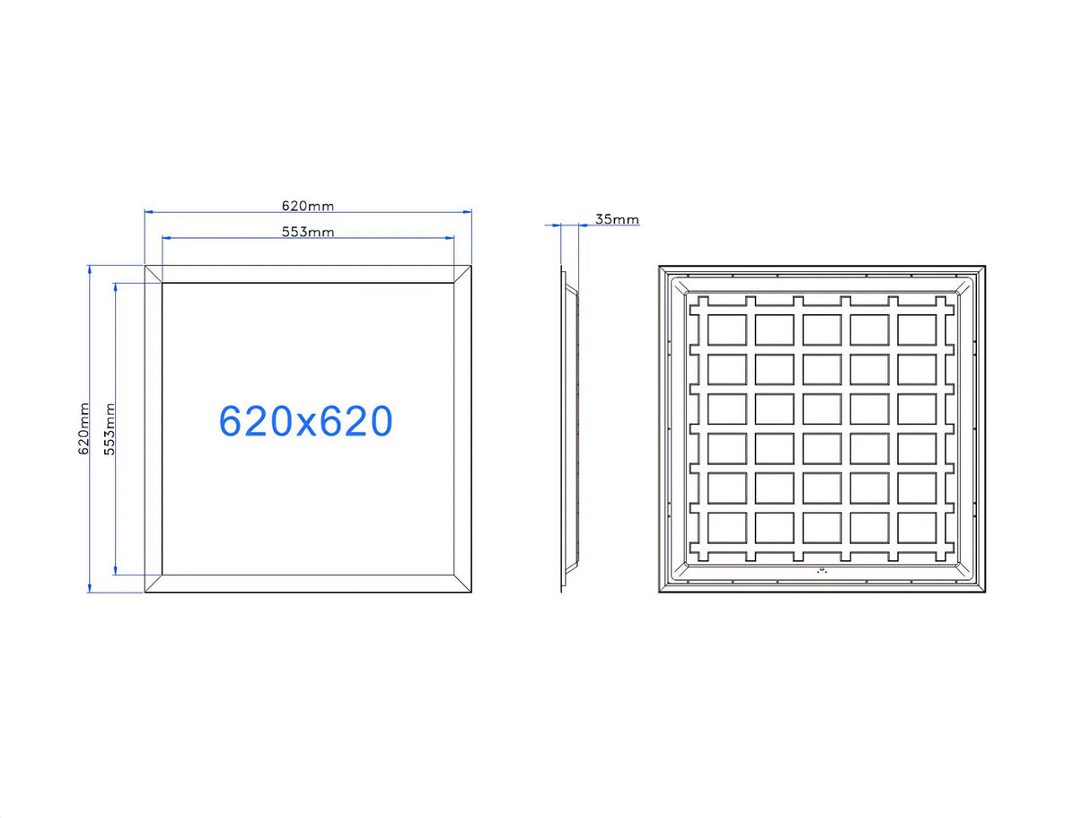 LED Panel 62x62cm 40W 110lm/W with Sensor