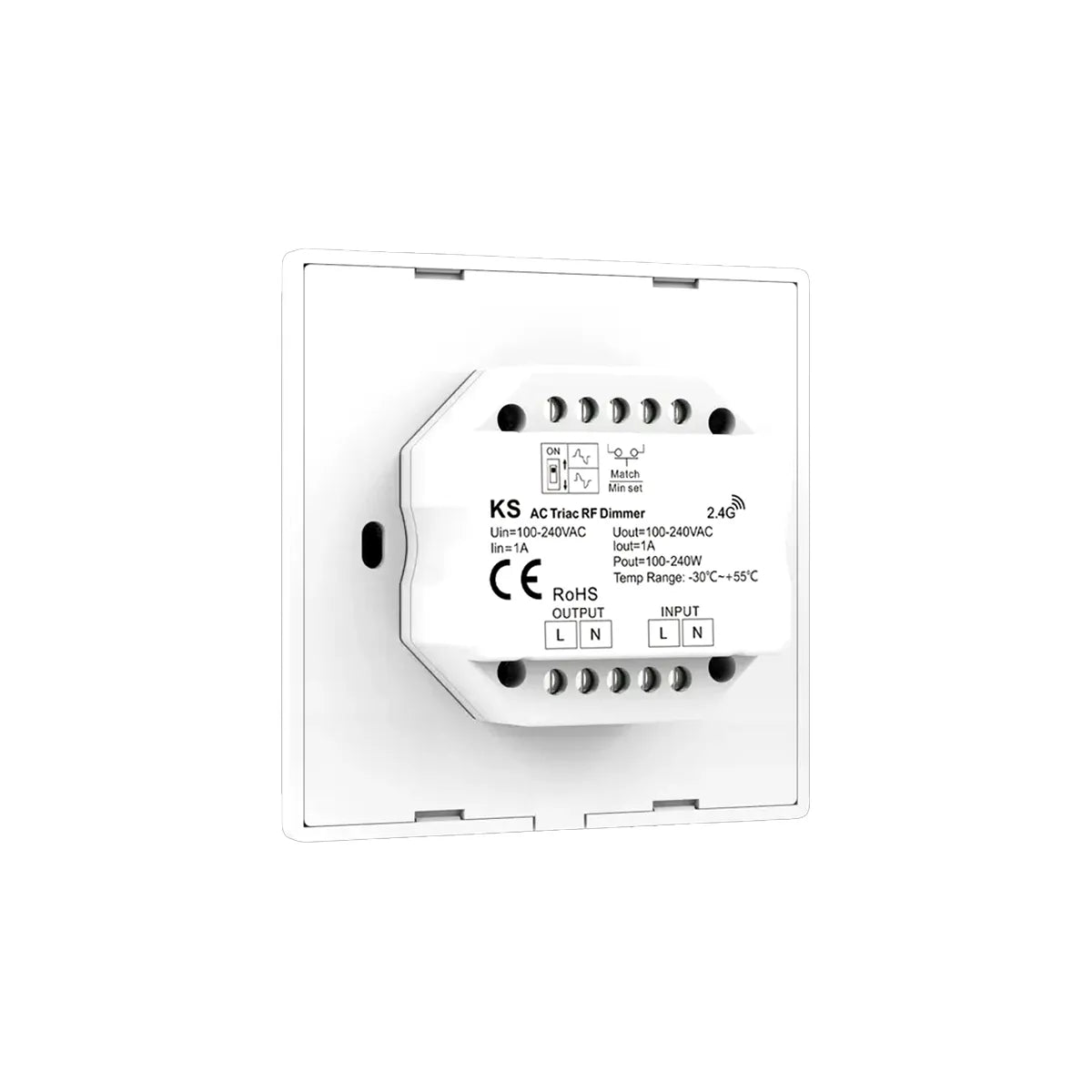 LED Dimmer 200W Triac with Rotary Knob White