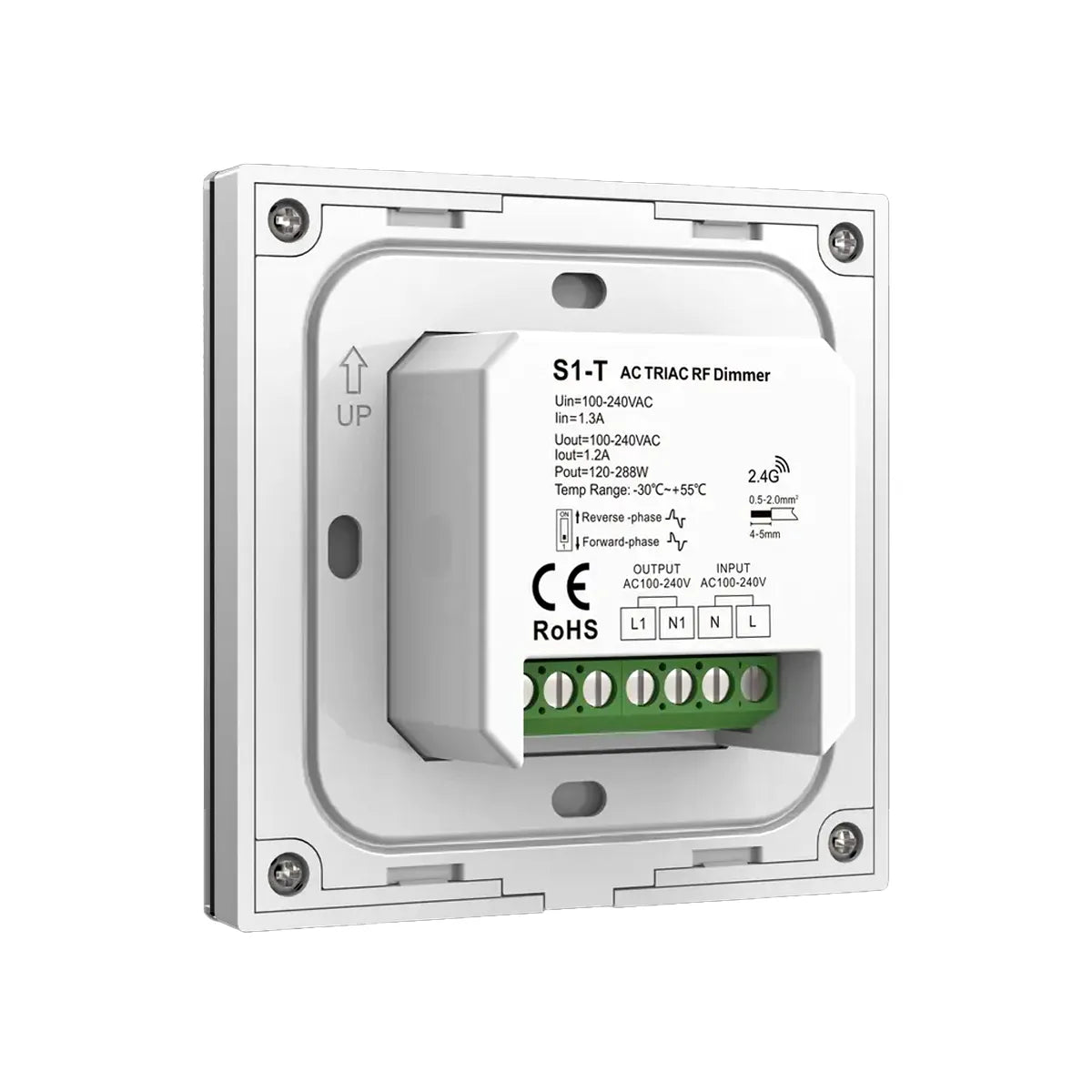 LED Dimmer 200W Triac with glass touchscreen with RF2.4G