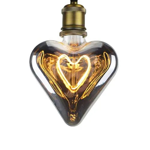 E27 LED Lamp filament hartje smokey grey 5W 2200K dimbaar