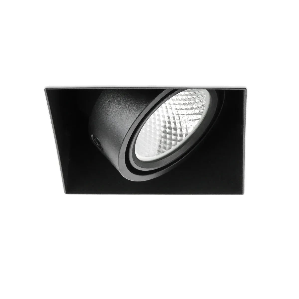 Zwarte LED Inbouwspot 6W Trimless 3000K warm wit vierkant 89x89mm kantelbaar draaibaar