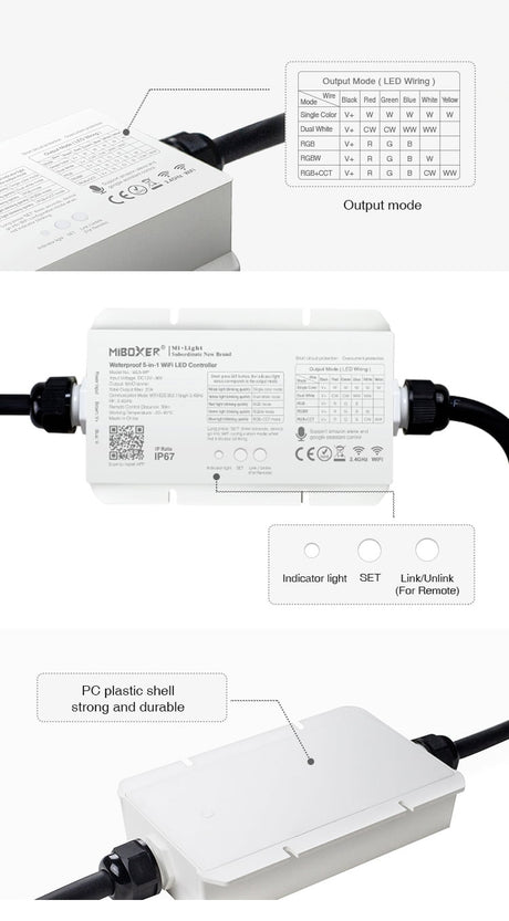 Mi-Light 4-zone controller | RGB+CCT zij-aanzicht