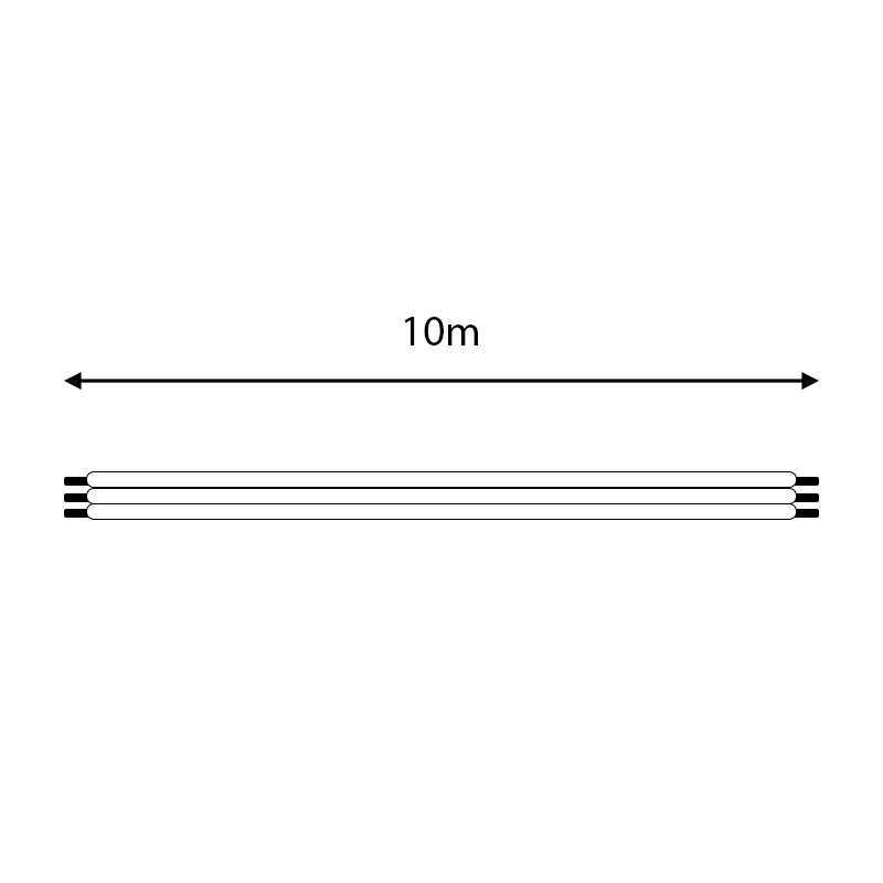 3-aderige ledstrip kabel 22AWG 10m maataanduiding