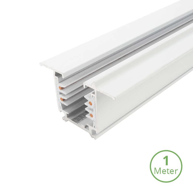 Inbouw 3-fase LED rail wit 100 cm