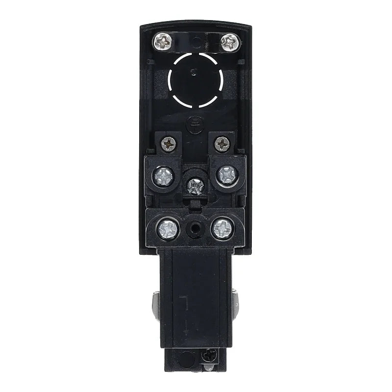 Inbouw 3-fase rail voedingsconnector zwart links