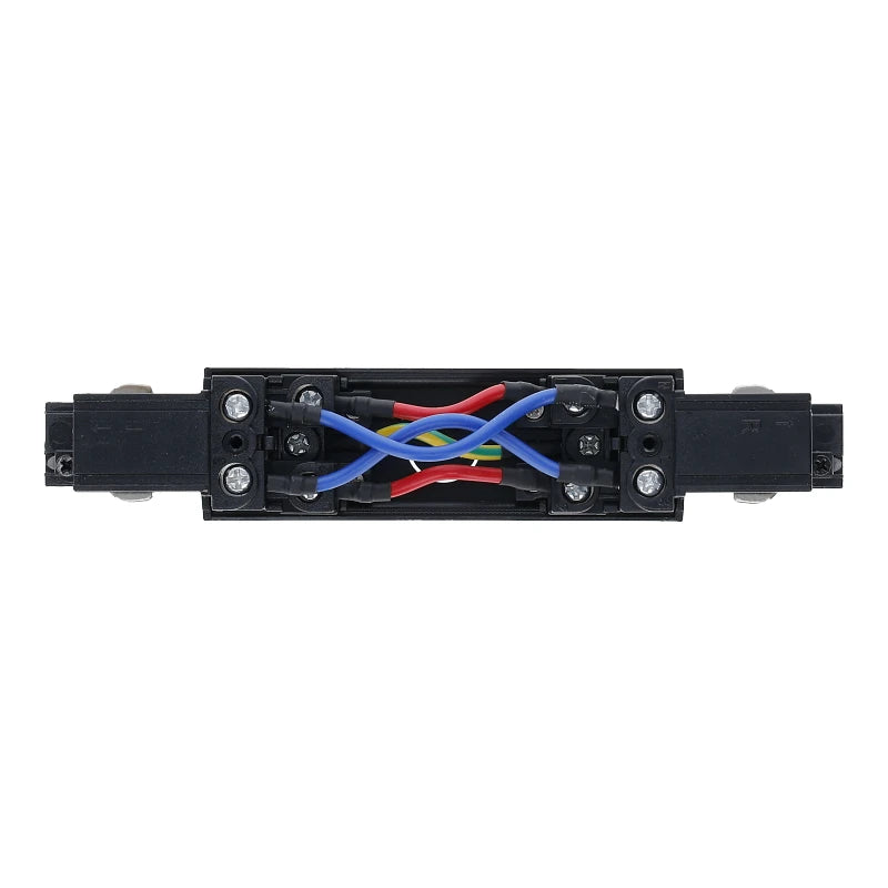 Inbouw 3-fase rail connector recht zwart