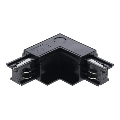 Inbouw 3-fase rail hoek connector zwart binnenhoek