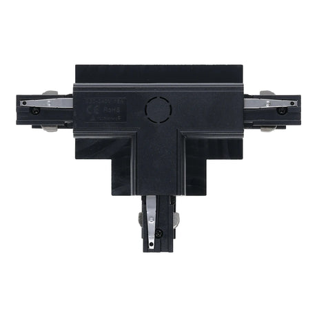 Inbouw 3-fase rail T-splitsing connector zwart links 1