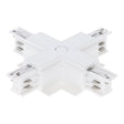 Inbouw 3-fase rail kruis-splitsing connector wit