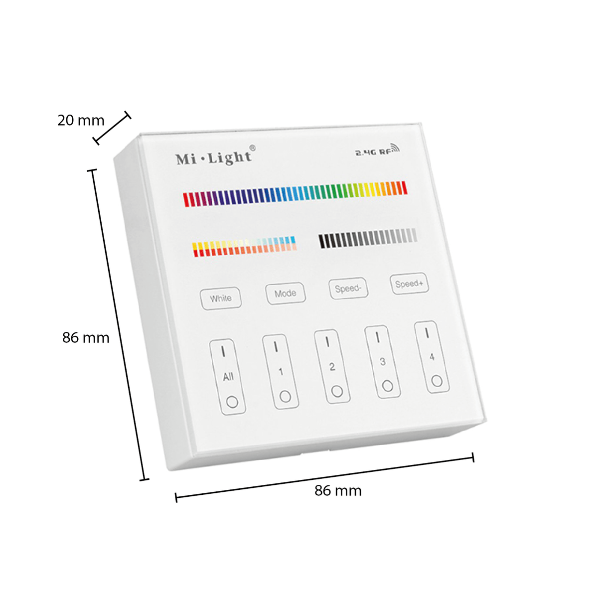 Mi-Light Wall Control 4 Groups | RGB+CCT