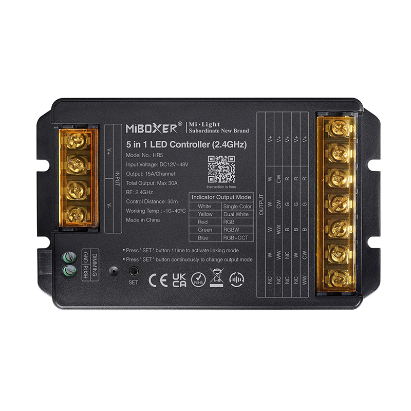 Mi-Light ledstrip controller 5-in-1 vooraanzicht