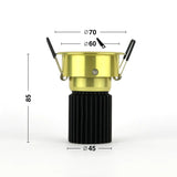 Goldener LED-Einbaustrahler 5W 3000K Warmweiß ⌀70mm schwenkbar
