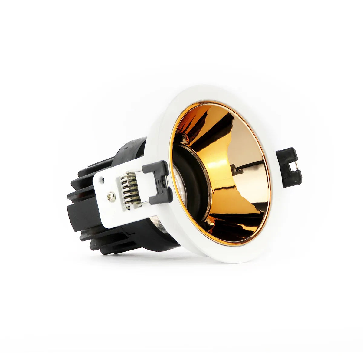 LED-Einbaustrahler 5W 3000K Warmweiß ⌀83mm schwenkbar Roségold mit weißem Rand
