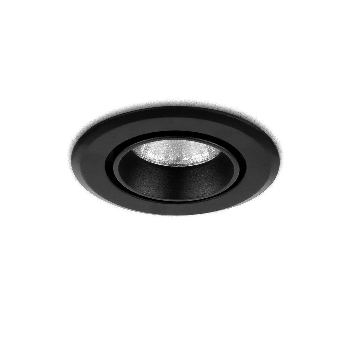 Spot encastrable LED noir 5W 3000K blanc chaud ⌀70mm inclinable