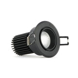 Black LED Recessed Spotlight 5W ⌀70mm tiltable