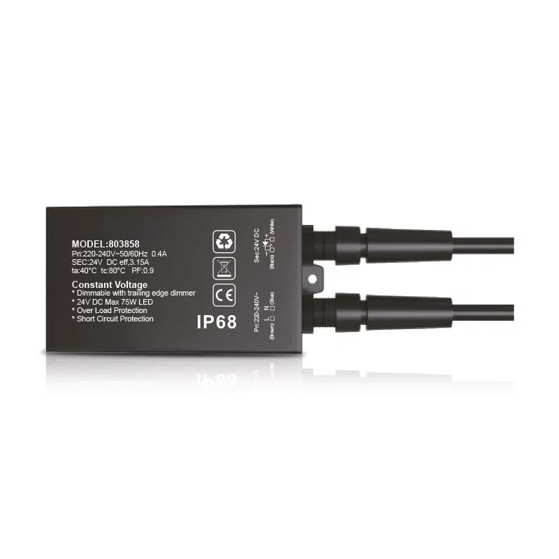 Waterdichte LED Driver 24V 75W IP68 | Dimbaar