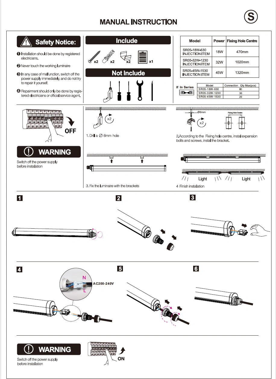 LED Tri-proof EntryLine 150cm 45W IP65 140 lm/W - koppelbaar