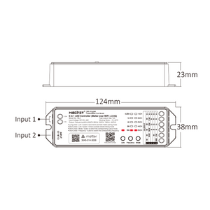 Mi-Light ledstrip controller 5-in-1 Matter WiFi perspectief