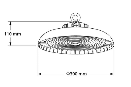 LED UFO Highbay 150W 200lm/W IP65 Dimbaar, productfoto 5