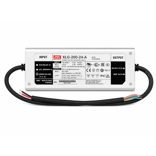 MeanWell 24V LED driver 200W IP67