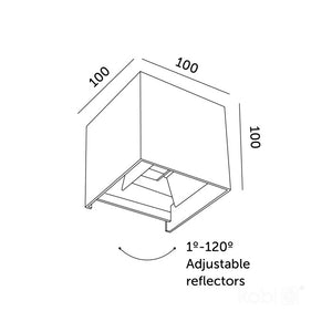 LED Wandlamp 2x3W met tweezijdige instelbare lichthoek | IP54