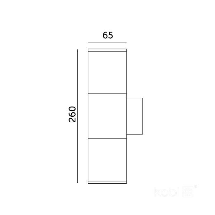 LED Wall Light Bi-Directional 65x260mm Round GU10 IP54