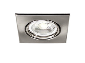 Inbouw armatuur 86x86mm GU10 IP20 kantelbaar, zilver (foto 1)