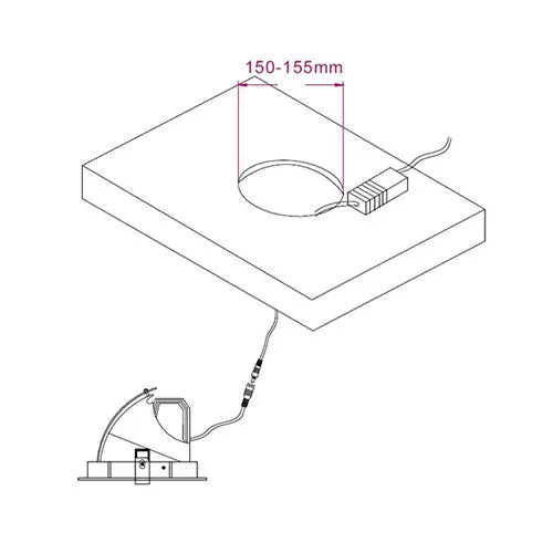 Gimbal LED recessed spotlight 30W ⌀165mm 90° tiltable 360° rotatable