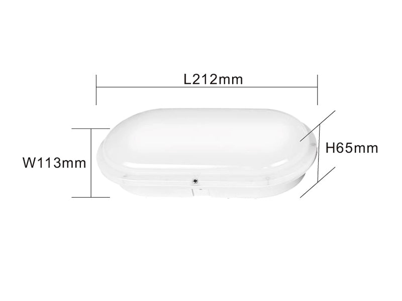 LED Bulkhead 212x113mm Ovaal  15W | IP66
