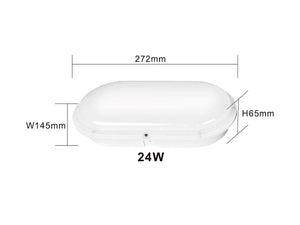 LED Bulkhead 272x145mm Ovaal  24W | IP66