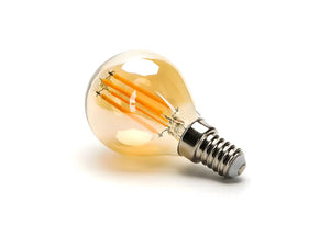 E27 LED-Glühbirne, Filament P45, 5 W, 2200 K, bernsteinfarben, dimmbar