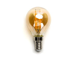 E27 LED-Glühbirne, Filament P45, 5 W, 2200 K, bernsteinfarben, dimmbar
