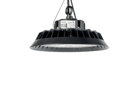 LED UFO Highbay 100W 150lm/W Philips LED Driver IP65 Dimbaar, ophangsysteem en zijaanzicht