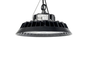 LED UFO Highbay 200W 150lm/W Philips LED Driver IP65 Dimbaar, ophangsysteem en zijaanzicht