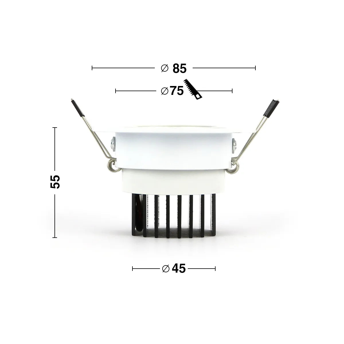 LED-Einbaustrahler 5W ⌀85mm dimmbar schwenkbar
