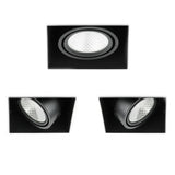 Black Trimless LED Recessed Spotlights 6W 89x89mm tiltable