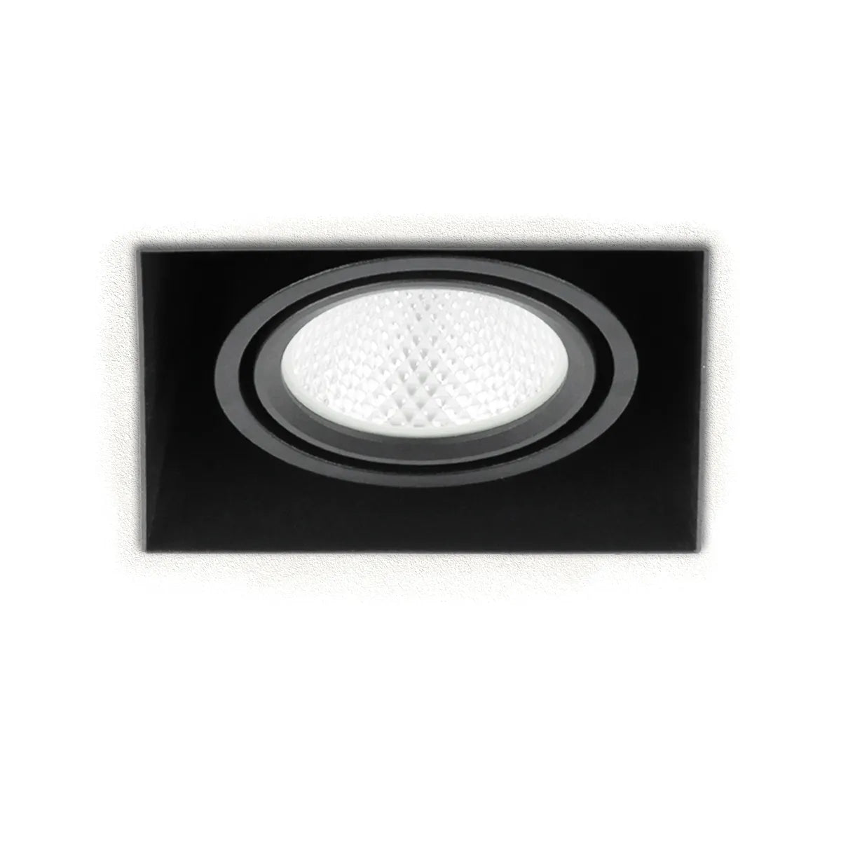Zwarte LED Inbouwspot 6W Trimless 3000K warm wit vierkant 89x89mm kantelbaar draaibaar