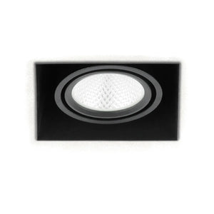 Spot encastrable LED noir 6W Trimless 3000K blanc chaud carré 89x89mm inclinable orientable