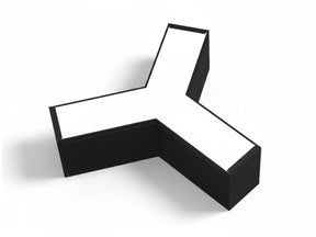 3-way 120° Koppelstuk voor LED Lichtbalken | Y-Splitsing voor o.a. Honingraat patroon, zwart