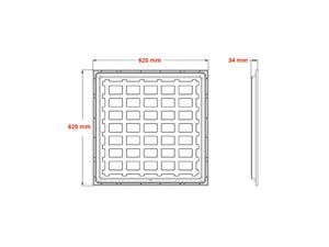 LED Paneel 62x62cm 25W 200lm/W - Philips LED Driver