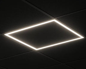Zwart LED Paneel hollow 60x60cm 36W Instelbare lichtkleur (CCT), aan het plafond en (foto 1)